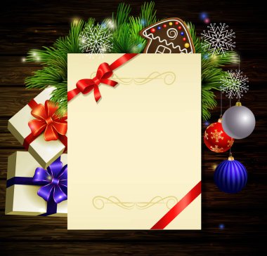 Ahşap üzerine Noel arka planı