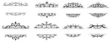 Vintage vektör girdap çerçeve kümesi