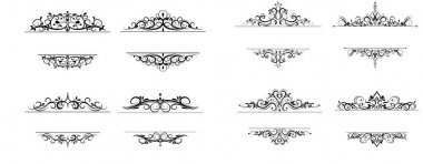 Vintage vektör girdap çerçeve kümesi