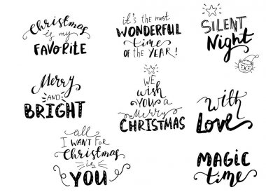 El yazısıyla yazılmış Noel yazı kümesi