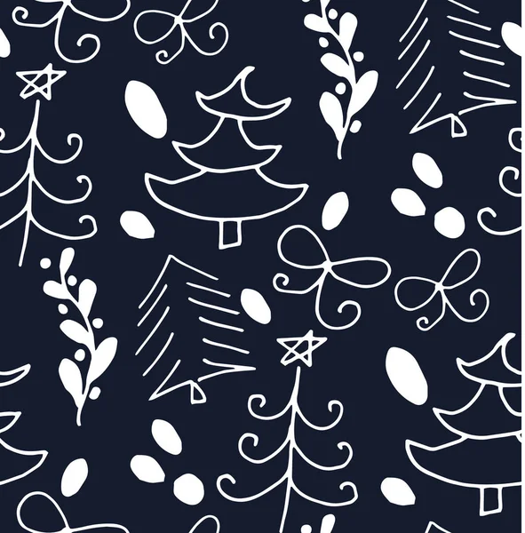 Modèle sans couture de Noël avec sapin — Image vectorielle