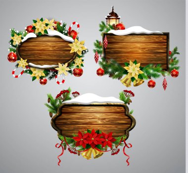 Vektör ahşap Noel tahtası