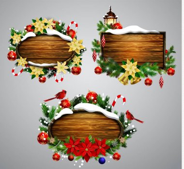 Vektör ahşap Noel tahtası