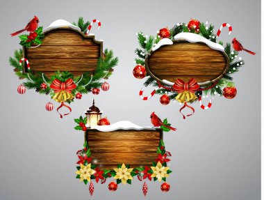 Vektör ahşap Noel tahtası