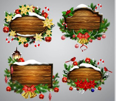 Vektör ahşap Noel tahtası