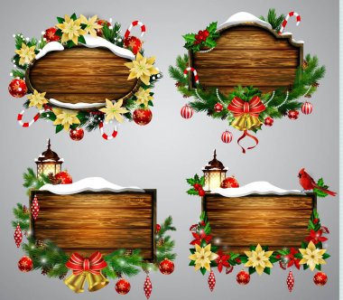 Vektör ahşap Noel tahtası