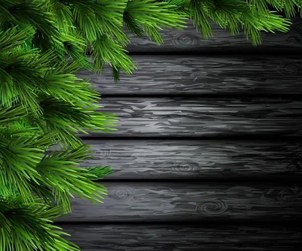 Navidad Año Nuevo diseño fondo de madera — Archivo Imágenes Vectoriales