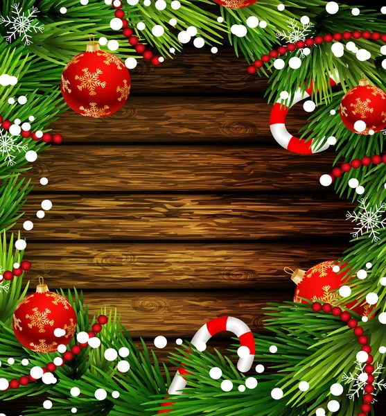 Χριστουγεννιάτικη διακόσμηση σε ξύλο — Διανυσματικό Αρχείο