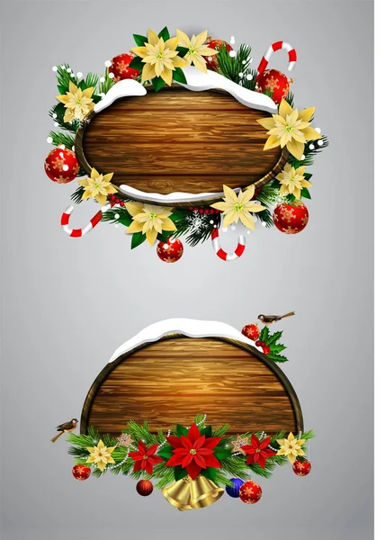 Vector tablero de Navidad de madera — Vector de stock