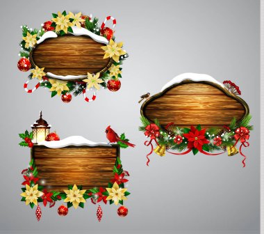 Vektör ahşap Noel tahtası