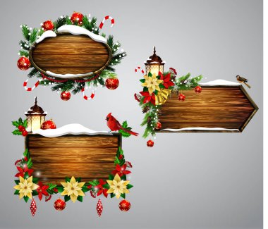 Vektör ahşap Noel tahtası