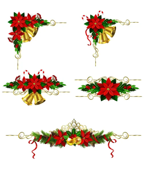 Weihnachtliche Elemente für Ihre Entwürfe — Stockvektor