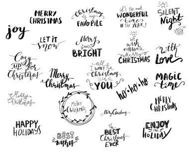 El yazısıyla yazılmış Noel yazı kümesi