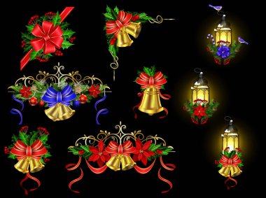 Sokak ışık ile büyük Noel dekorasyon