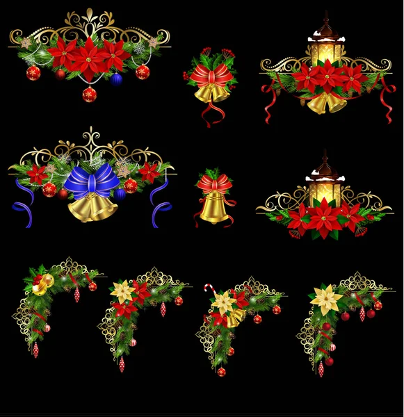 大圣诞装饰路灯 — 图库矢量图片