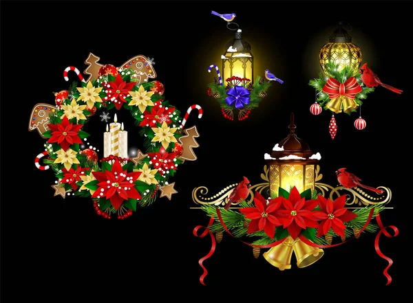 Joyeux Noël. Carte de voeux Vacances d'hiver — Image vectorielle