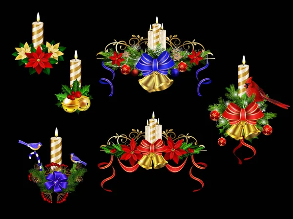 Decoración de Navidad con luz de calle — Archivo Imágenes Vectoriales