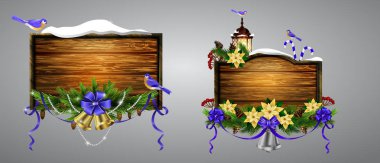 Vektör ahşap Noel tahtası