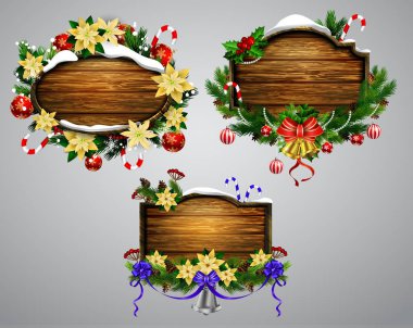Vektör ahşap Noel tahtası