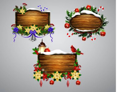 Vektör ahşap Noel tahtası