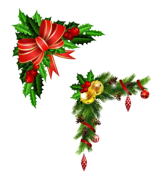 Karácsonyi dekoráció-Bow — Stock Vector