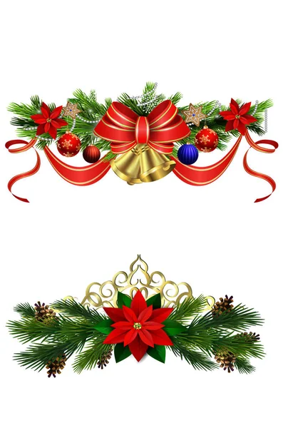 Decoração de Natal com arco — Vetor de Stock