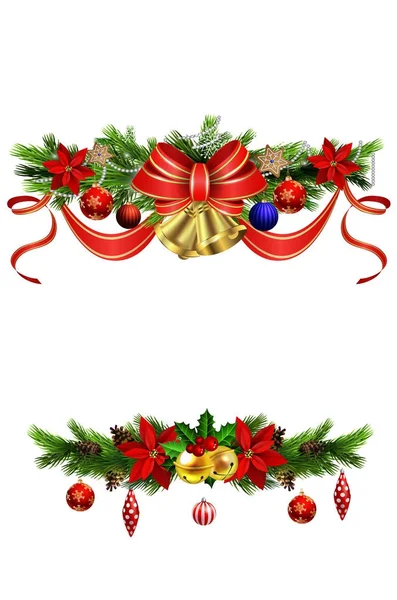 Рождественское украшение с луком — стоковый вектор