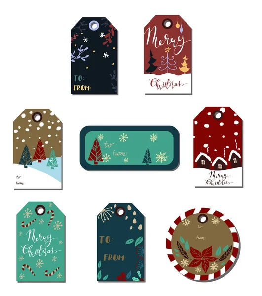 Set de etiquetas de regalo de Navidad — Vector de stock