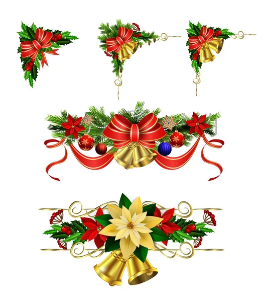 Decoración de Navidad con arco — Vector de stock