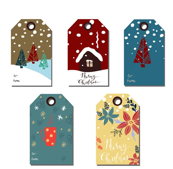 Christmas gift tags set — Stock Vector