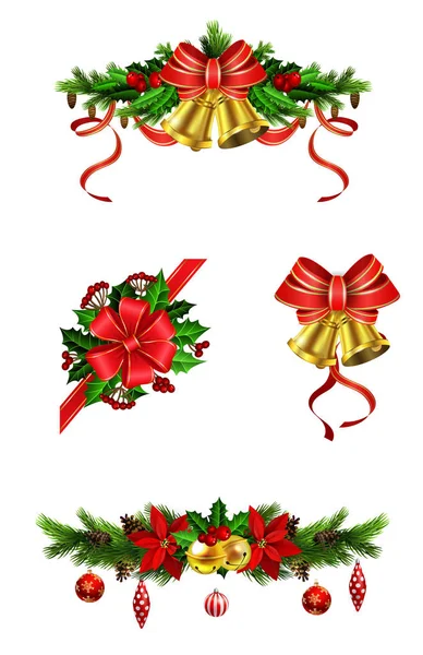 Decoración de Navidad con arco — Vector de stock