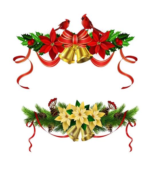 Décoration de Noël avec arc — Image vectorielle