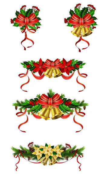 Рождественское украшение с луком — стоковый вектор