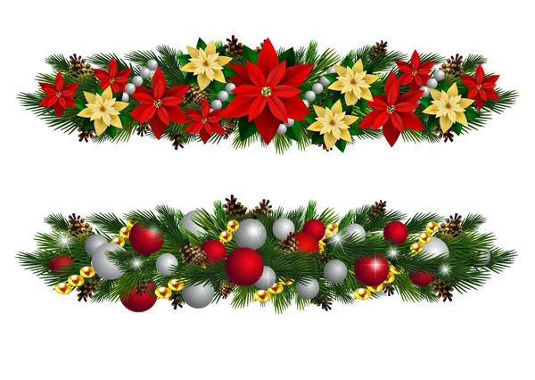 Vector Navidad decoración de abeto aislado — Vector de stock