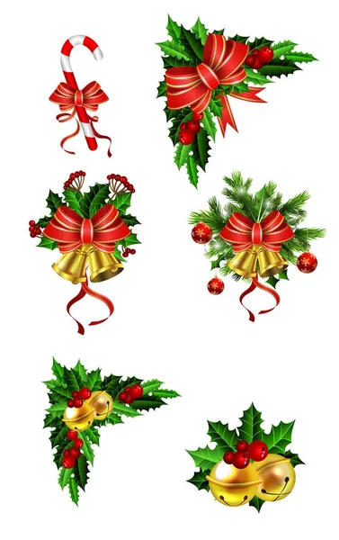 Decoração de Natal com arco — Vetor de Stock