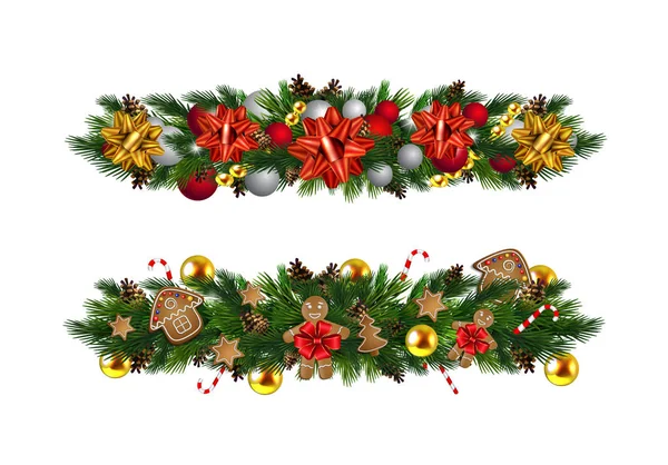 Vektor vánoční jedle dekorace, samostatný — Stockový vektor