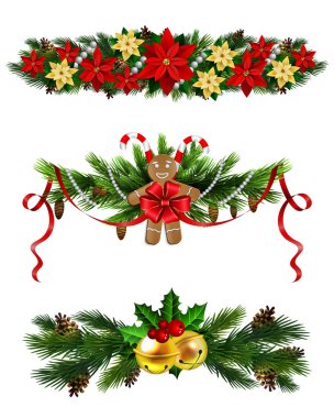 Vektör Noel köknar dekorasyon izole
