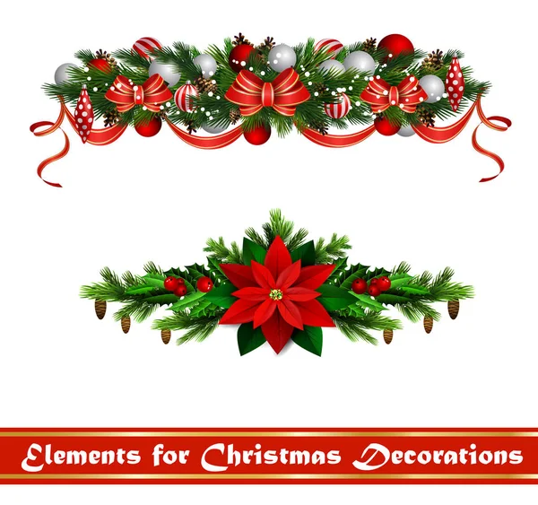 Vector Navidad decoración de abeto aislado — Vector de stock