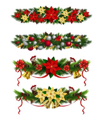 Vektör Noel köknar dekorasyon izole