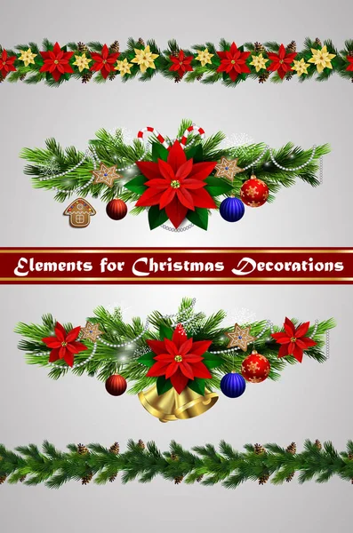 Frontière vectorielle de Noël — Image vectorielle