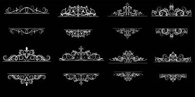 Vintage vektör girdap çerçeve kümesi