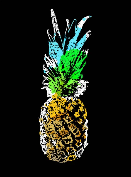 Croquis vectoriel simple Ananas — Image vectorielle