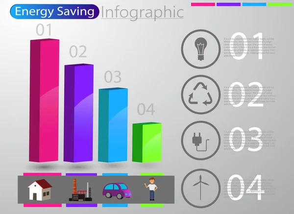 Smart energy use infographic concept — Stock Vector