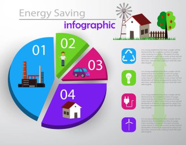 Akıllı enerji kullanım Infographic kavramı