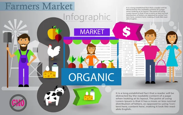 Farm market. Infographic — Stock Vector