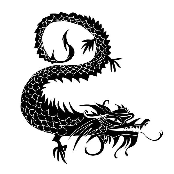 Papel cortado de um dragão símbolos do zodíaco china — Vetor de Stock