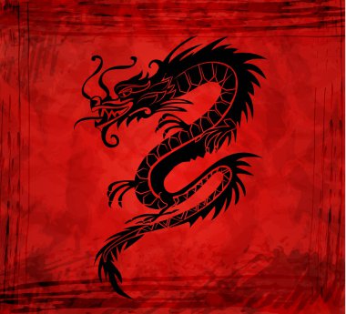 bir Dragon Çin Zodyak simgeleri dışarı kağıt kesme