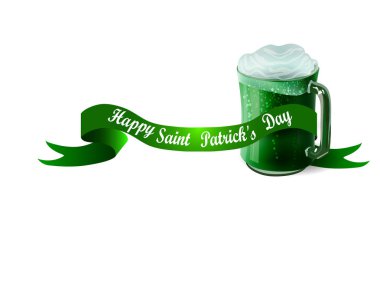 St.Patrick s gün afiş ile bira bardağı