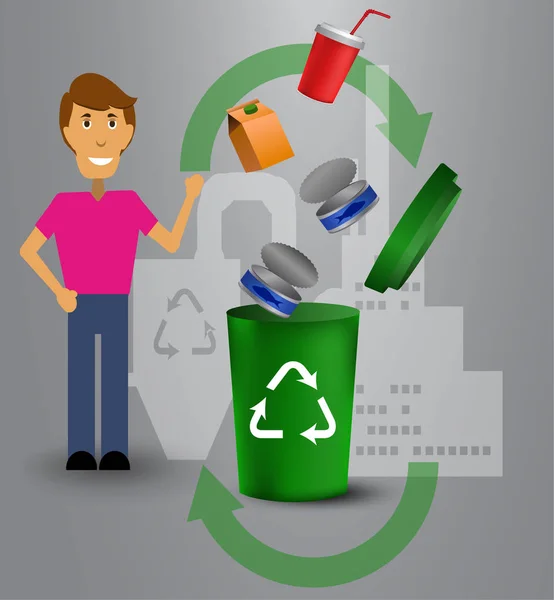 Recyklingu pojemników ilustracja — Wektor stockowy