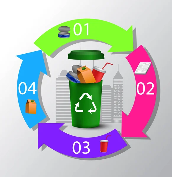 Recycling bins illustration — Stock Vector